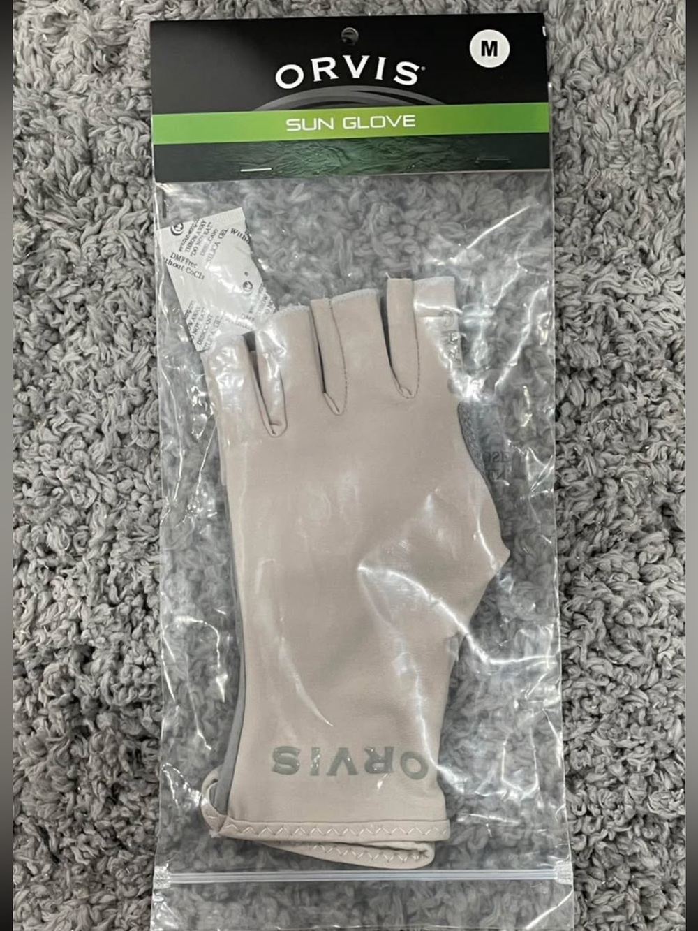 Orvis Men’s Sun Glove – Beige Fingerless Glove (Medium)